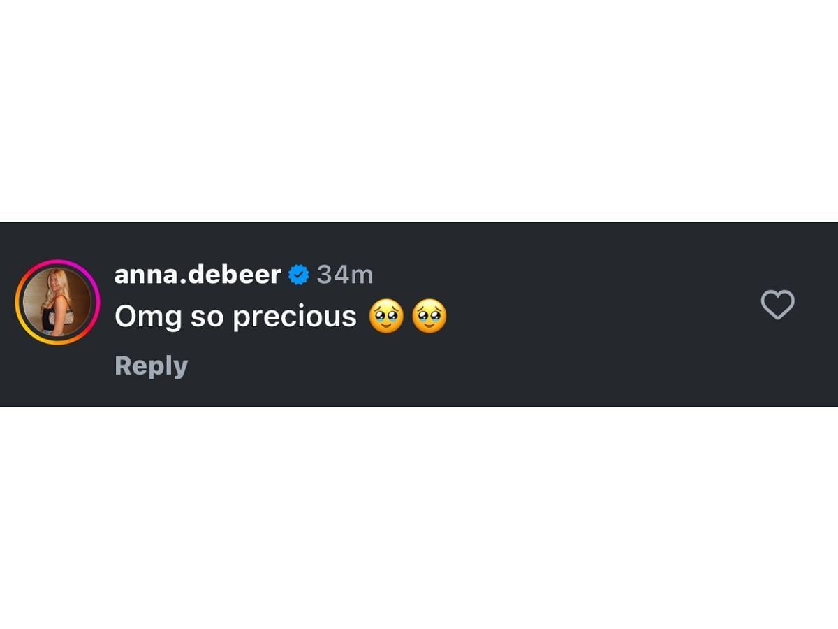 Anna DeBeer’s comment on Dani Busboom Kelly's post | Credits: IG/@coachdbk